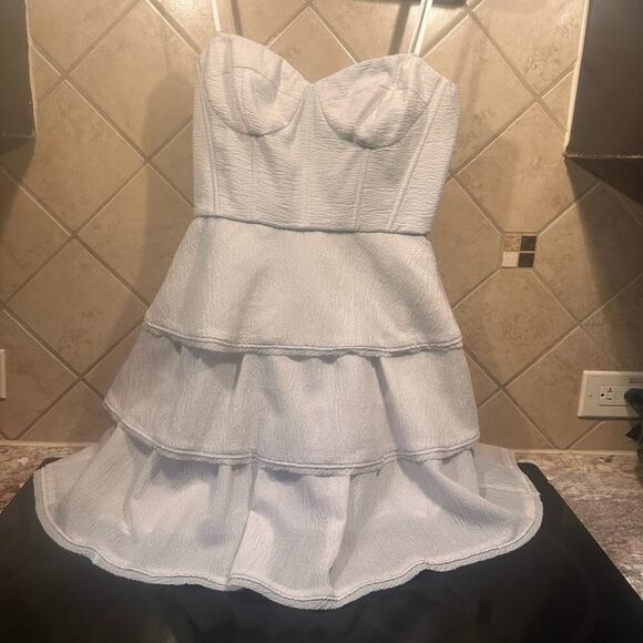 BCBGMaxAzria White Mini Dress Sweetheart Spaghetti Strap - Picture 6 of 7